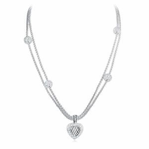 Designer Inspired Classic Elegant Cable Wire Heart Women Short Necklace